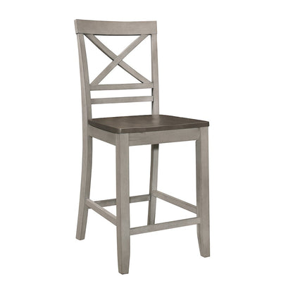 Brightleaf Wood Counter Height Chair, set of 2 in Brown and Light Gray