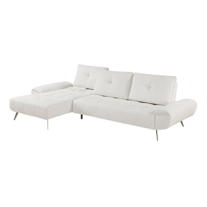 Dominic Chenille 2-Piece Sectional with Left Chaise in Beige