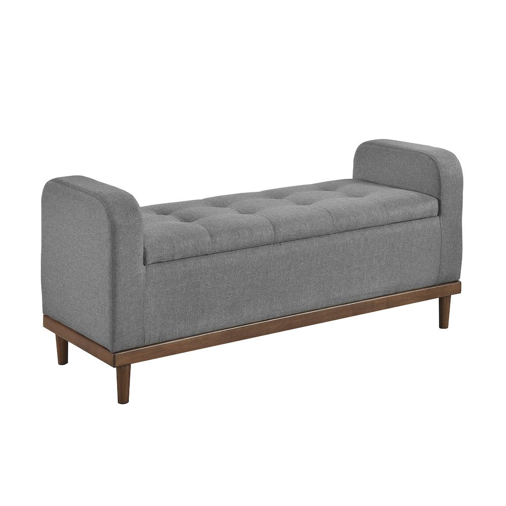 Brigitte Textured Lift Top Storage Bench in Gray