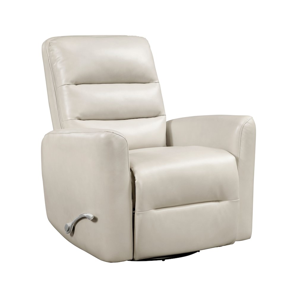 Dimitri Faux Leather Swivel Glider Reclining Chair in Beige