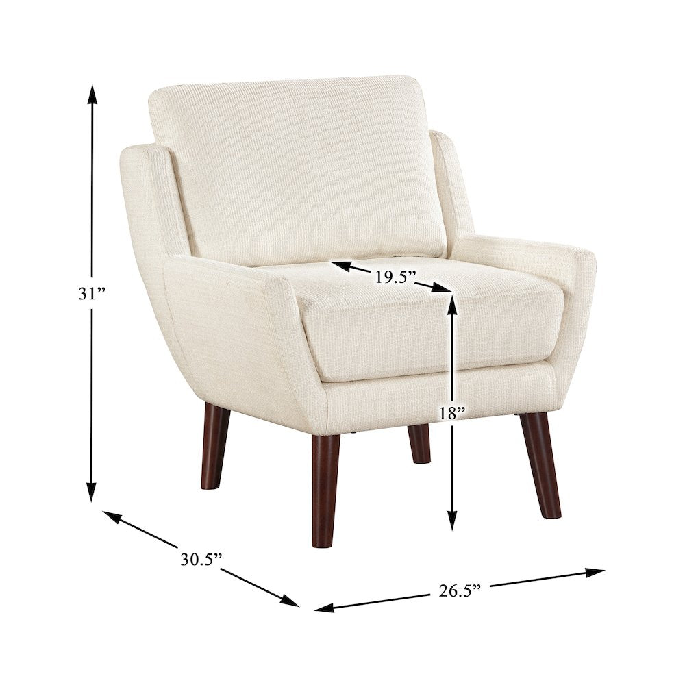 Ellie Chenille Accent Chair in Beige