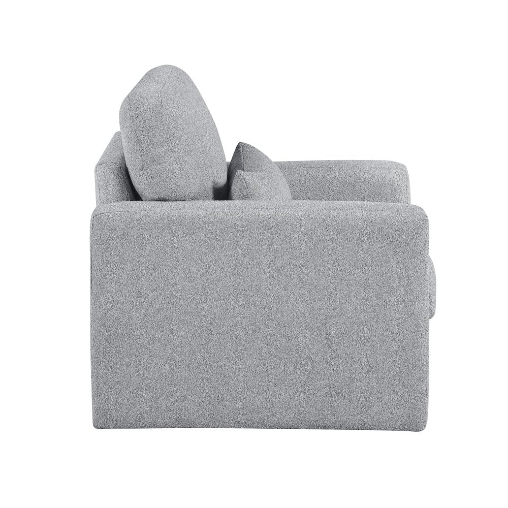 Pompano Boucle Swivel Chair in Gray