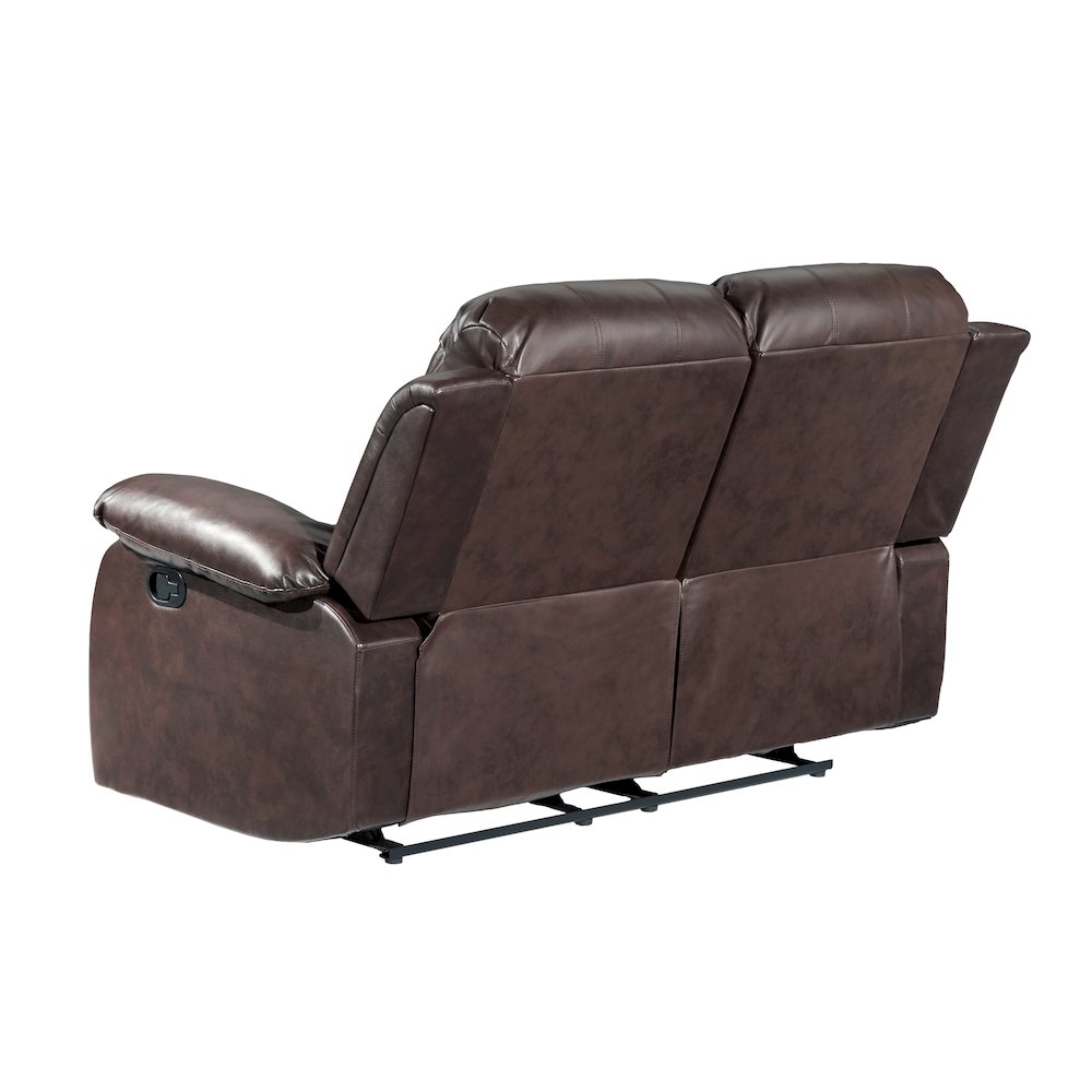 Cranley Faux Leather Double Reclining Loveseat in Black
