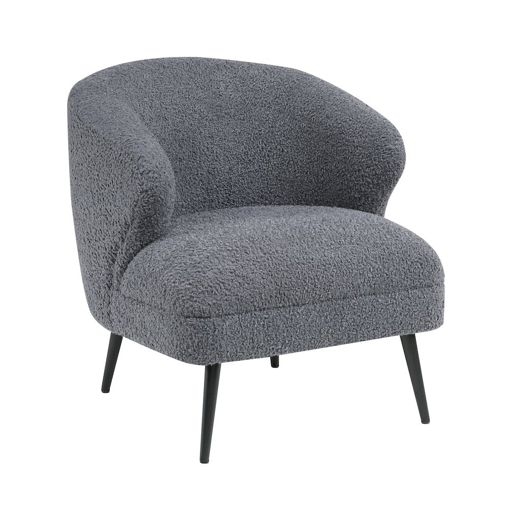 Woodway Boucle Accent Chair in Dark Gray