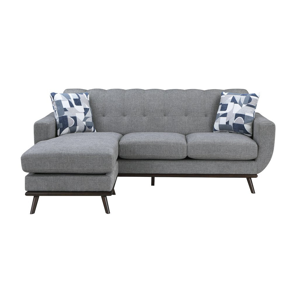 Everton Chenille Reversible Sofa Chaise in Gray