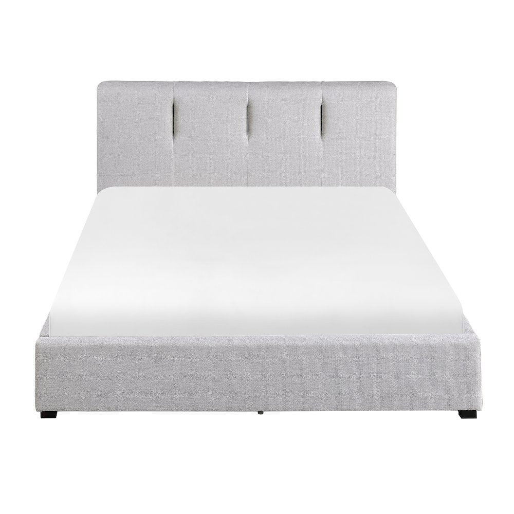 Aitana Textured California King Platform Bed in Gray