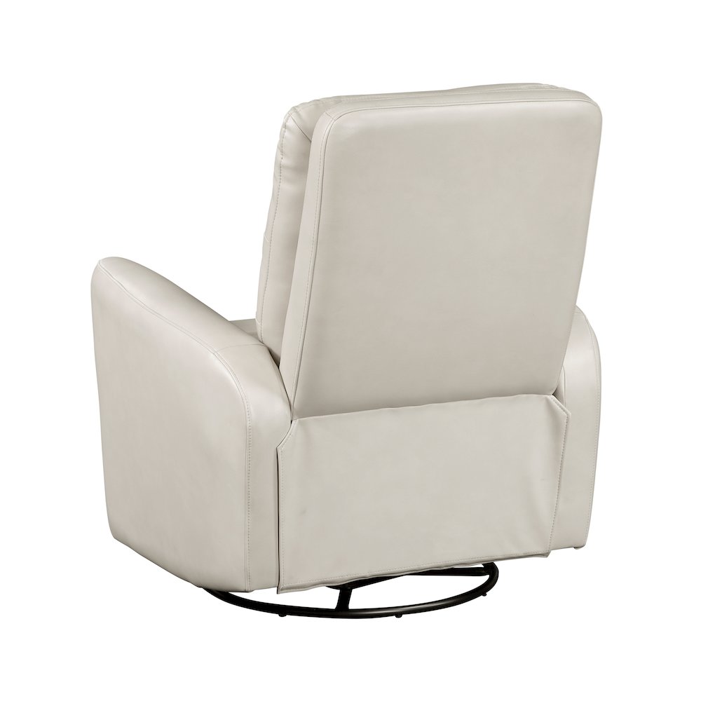 Dimitri Faux Leather Swivel Glider Reclining Chair in Beige
