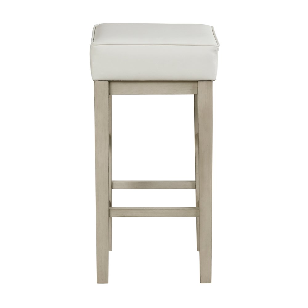 Pittsville Solid Wood 29" Height Square Stool, Set of 2 in White