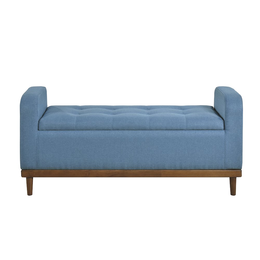 Brigitte Textured Lift Top Storage Bench in Blue