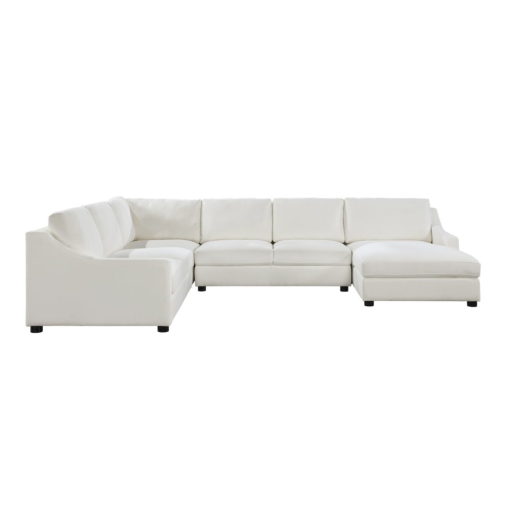 Zayden Textured 4-Piece Sectional with Right Chaise in Ivory
