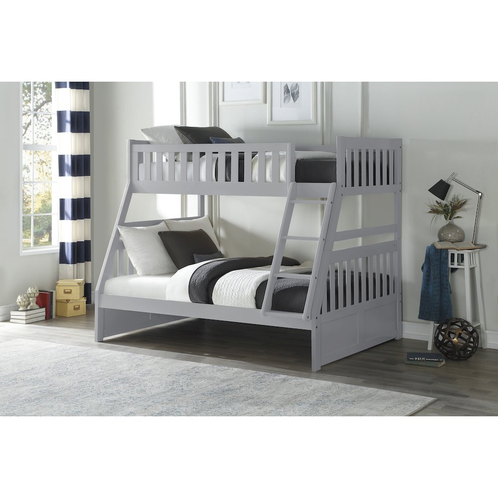 Orion Pine Twin Over Full Bunk Bed in Gray