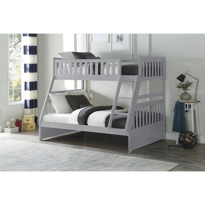 Orion Pine Twin Over Full Bunk Bed in Gray