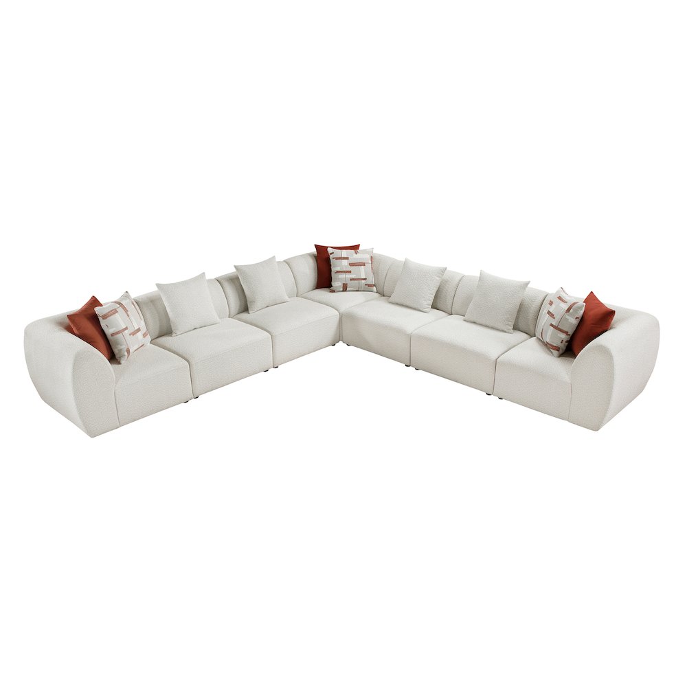 Franz Chenille 7-Piece Modular Sectional in Beige