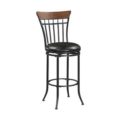 Ira Faux Leather Swivel Pub Height Chair in Brown
