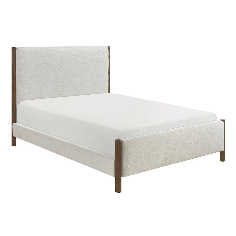 Julian Chenille California King Platform Bed in Beige