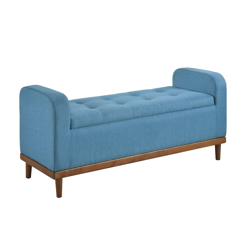 Brigitte Textured Lift Top Storage Bench in Blue