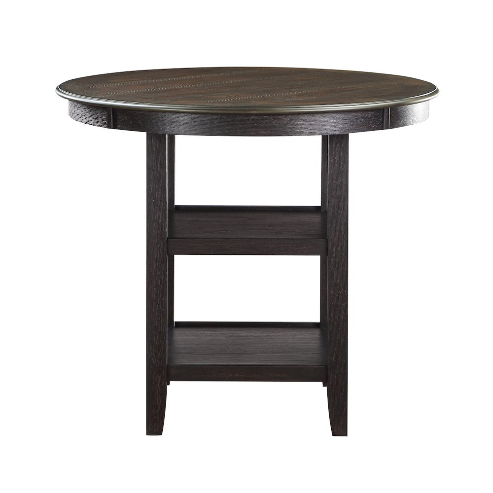 Asher Wood Counter Height Dining Room Table in Brown and Black Finish