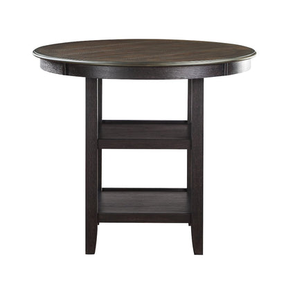 Asher Wood Counter Height Dining Room Table in Brown and Black Finish