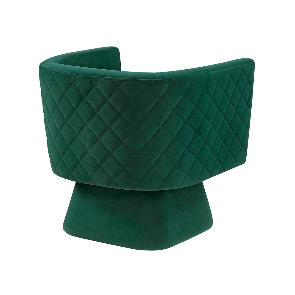 Candace Velvet Swivel Chair in Green