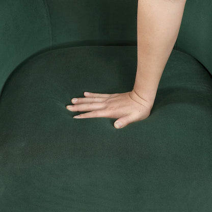 Candace Velvet Swivel Chair in Green