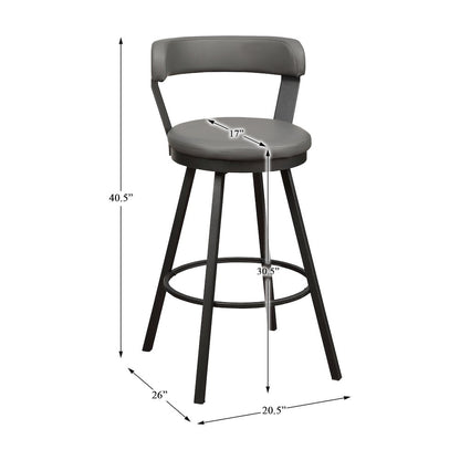 Appert Metal Swivel Pub Height Chair,  set of 2 in Gray