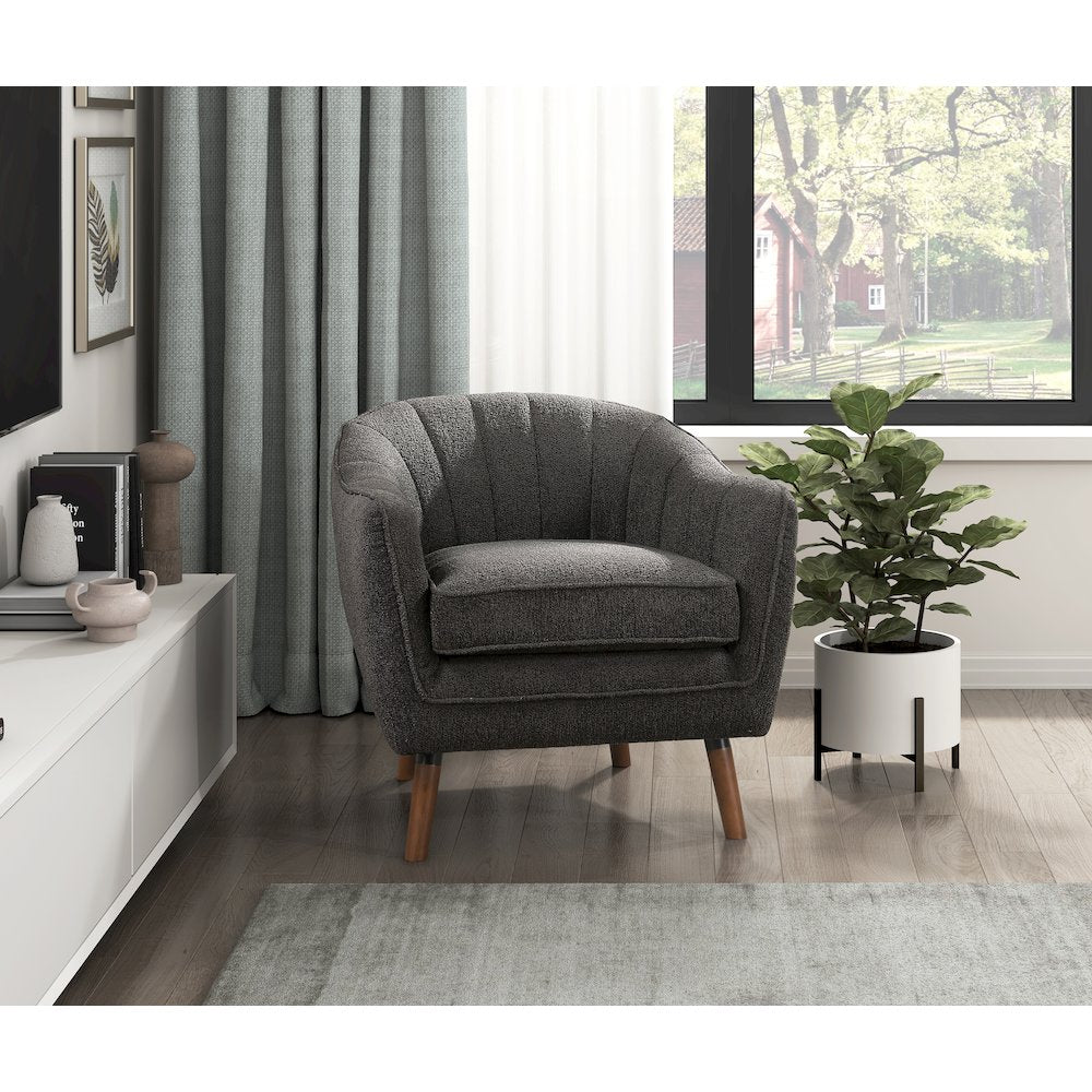 Cutler Textured Accent Chair in Charcoal