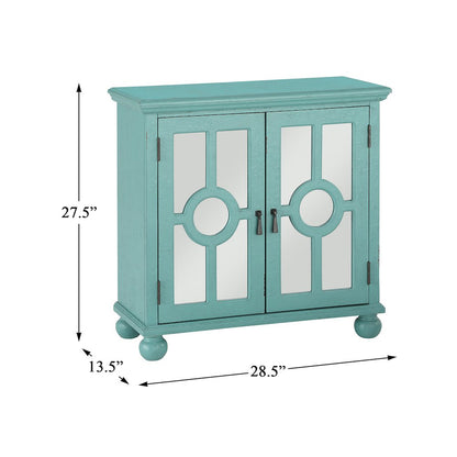 Poppy Asian Hardwood Accent Chest in Antique Aqua