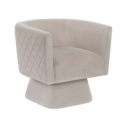 Candace Velvet Swivel Chair in Taupe