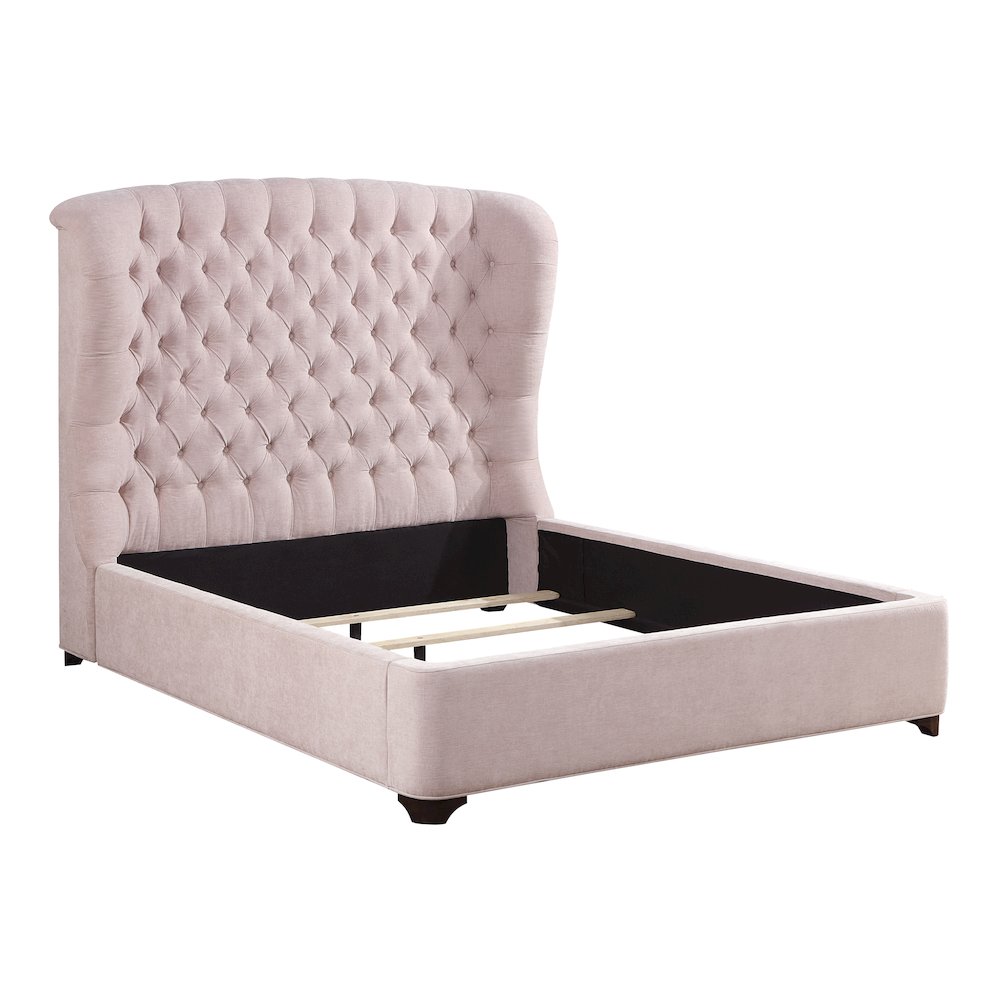Cameo Chenille California King Upholstery Bed in Pink