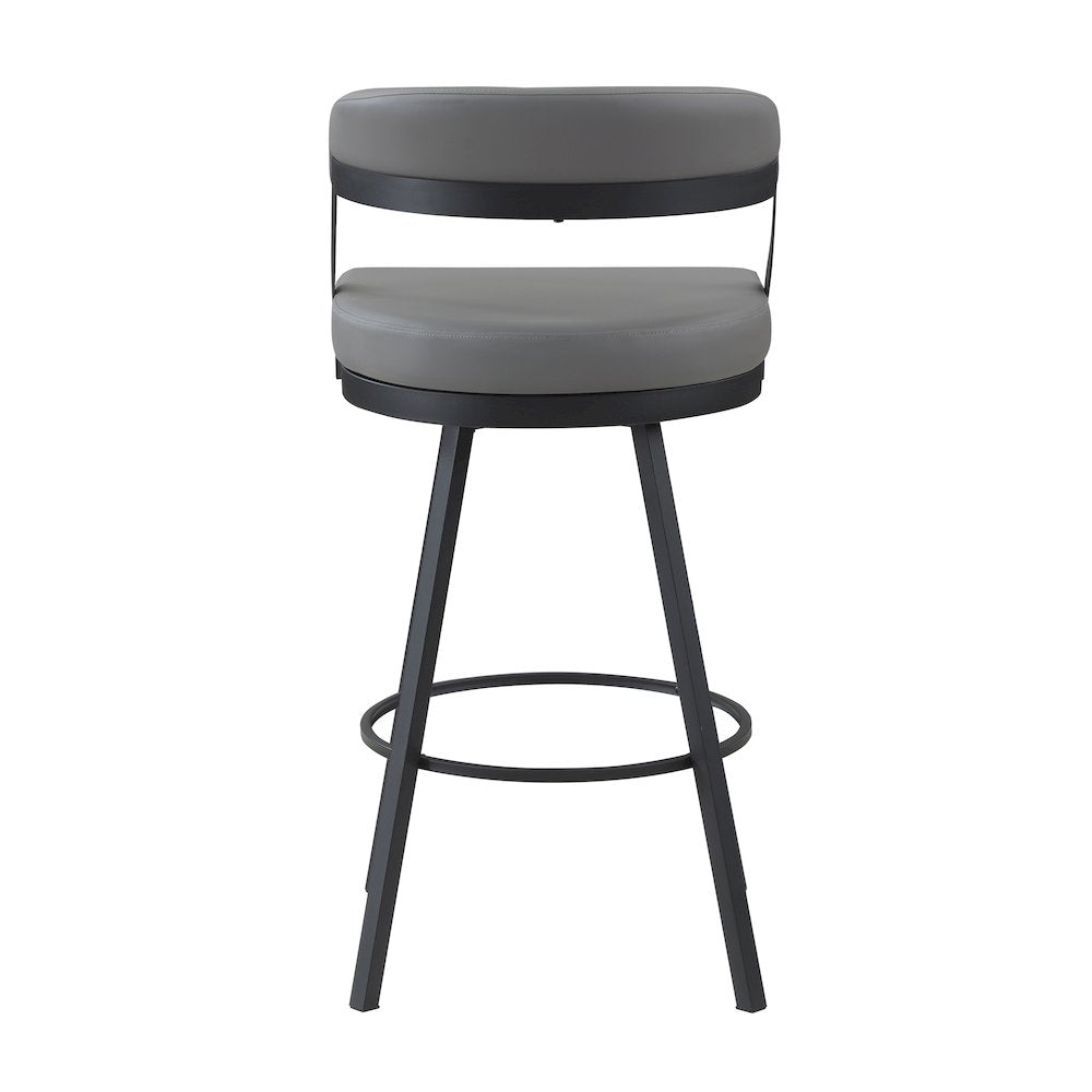 Crowley Faux leather Swivel Pub Height Chair in Gray