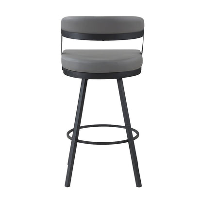 Crowley Faux leather Swivel Pub Height Chair in Gray