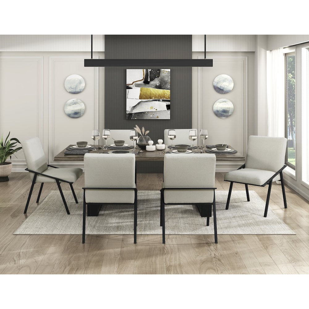 Rochelle Textured Dining Side Chair, Set of 2 in Cream