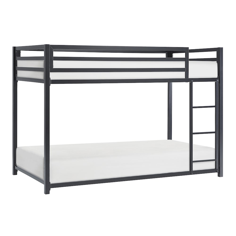 Jovie Metal Twin Over Twin Metal Bunk Bed in Black