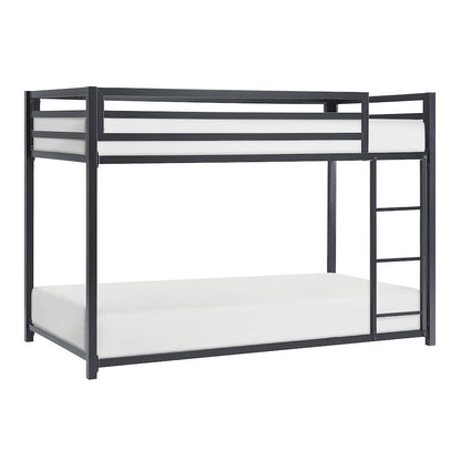 Jovie Metal Twin Over Twin Metal Bunk Bed in Black