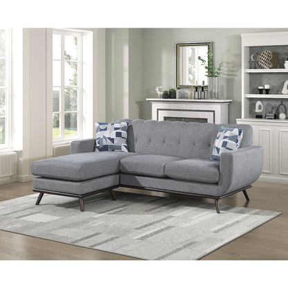 Everton Chenille Reversible Sofa Chaise in Gray
