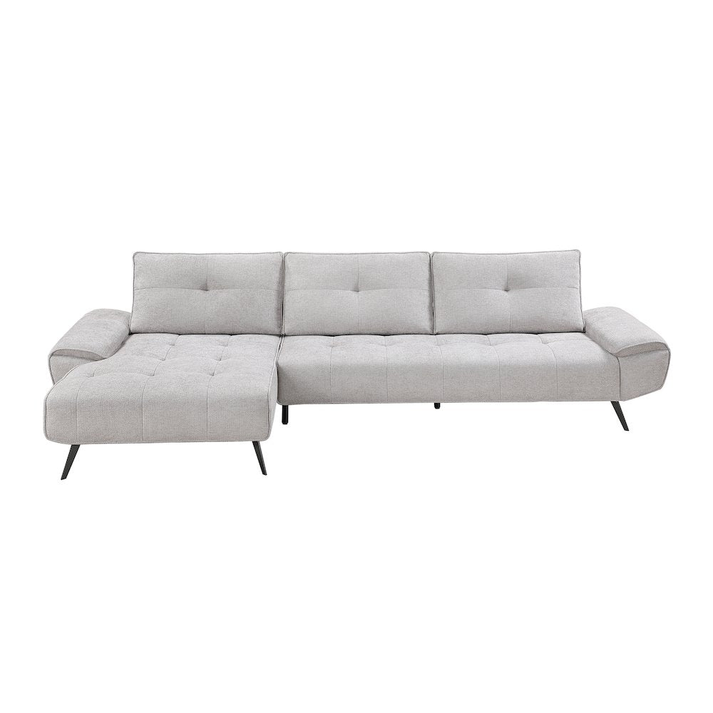 Dominic Chenille 2-Piece Sectional with Left Chaise in Light Gray
