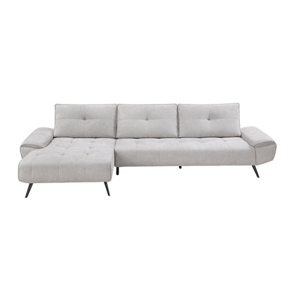 Dominic Chenille 2-Piece Sectional with Left Chaise in Light Gray