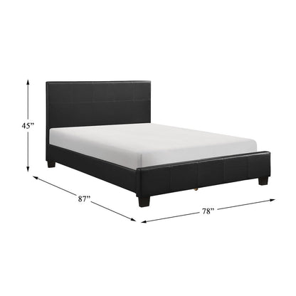 Lorenzi Faux Leather Eastern King Bed in Black