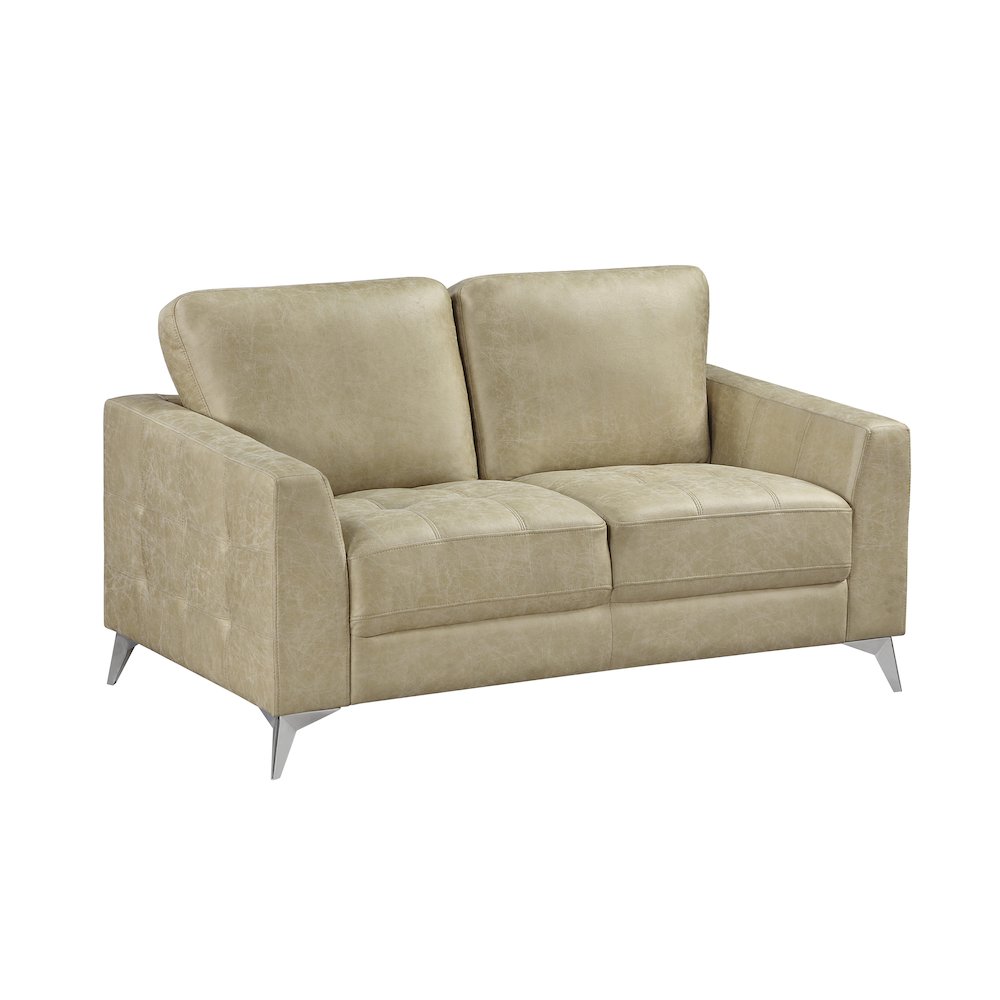 Cazon Microfiber Love Seat in Sand