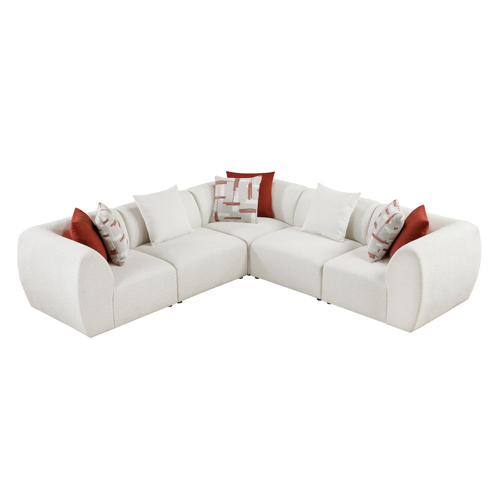 Franz Chenille 5-Piece Modular Sectional in Beige