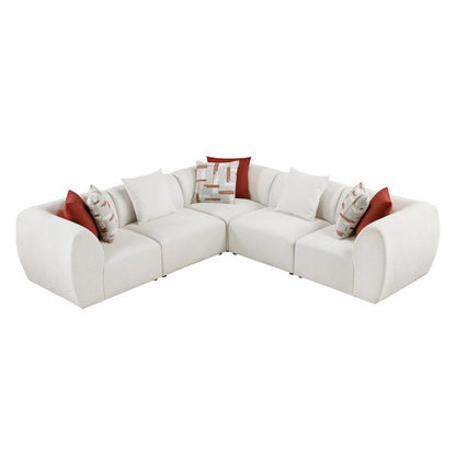 Franz Chenille 5-Piece Modular Sectional in Beige