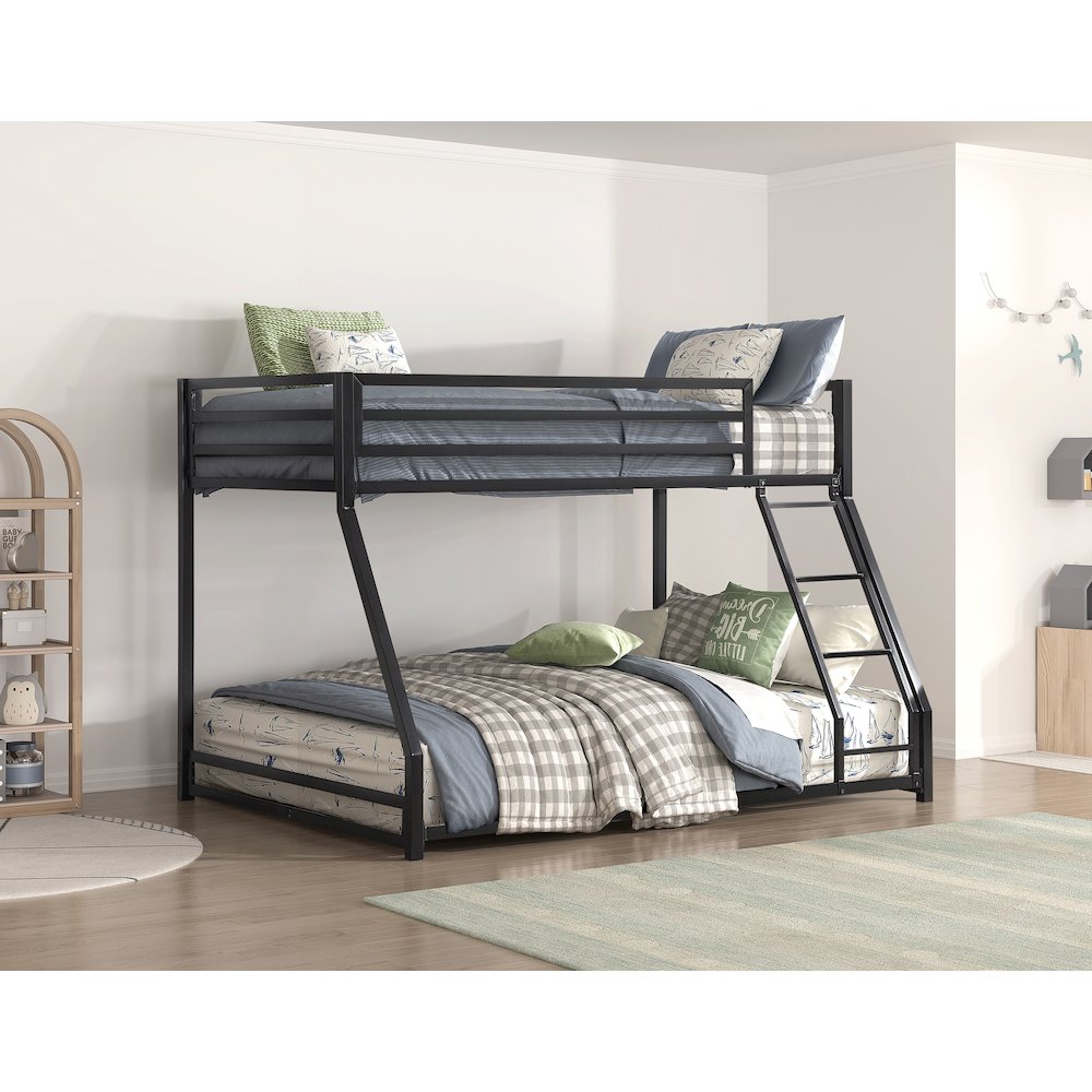 Jovie Metal Twin Over Full Metal Bunk Bed in Black