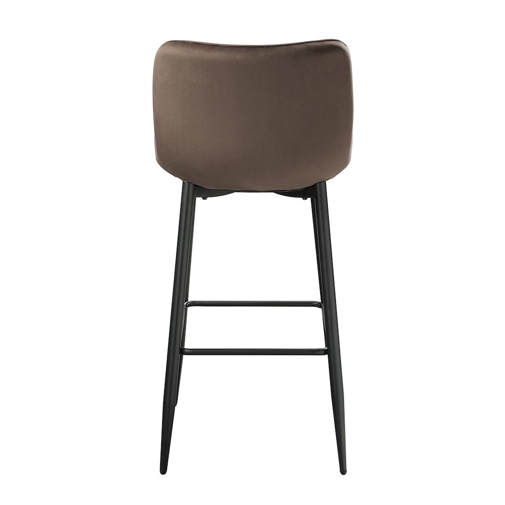 Nya Velvet Pub Height Chair in Brown