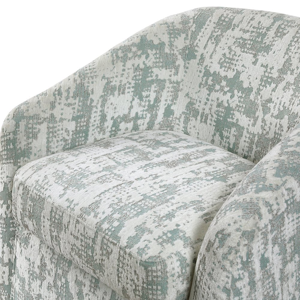 Dalton Jacquard Swivel Chair in Green