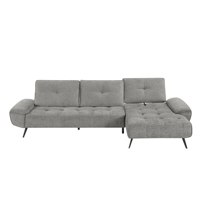 Dominic Chenille 2-Piece Sectional with Right Chaise in Dove Gray