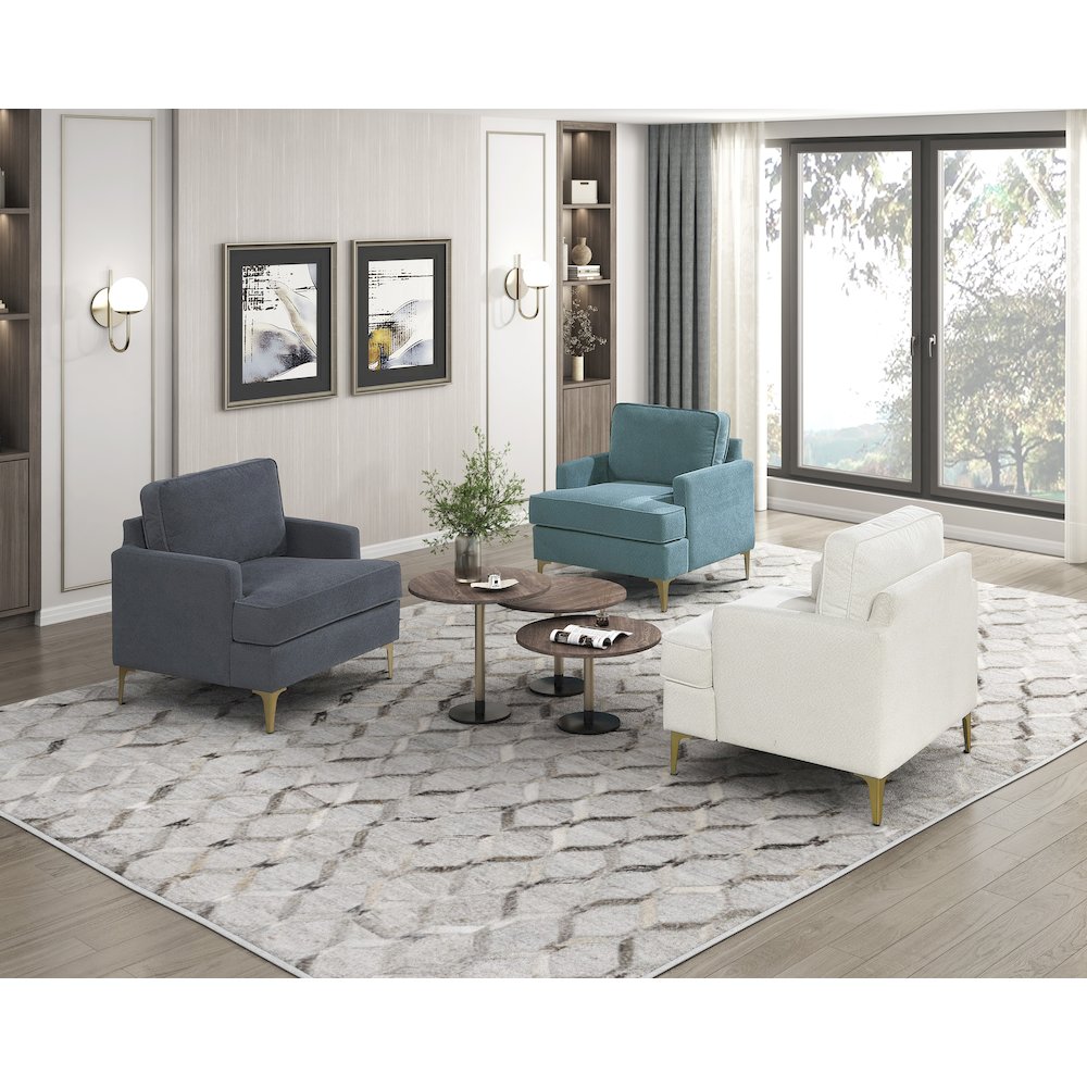 Colette Chenille Accent Chair in Peacock