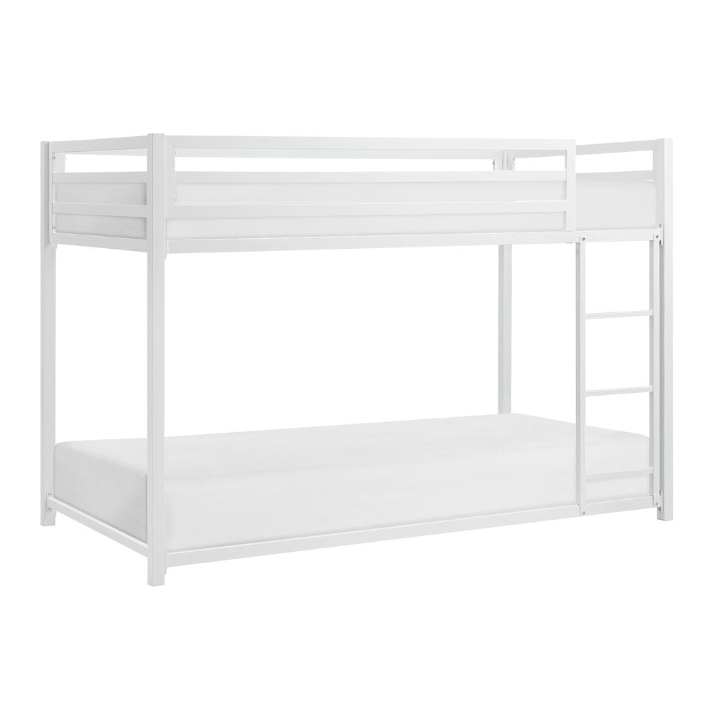 Jovie Metal Twin Over Twin Metal Bunk Bed in White