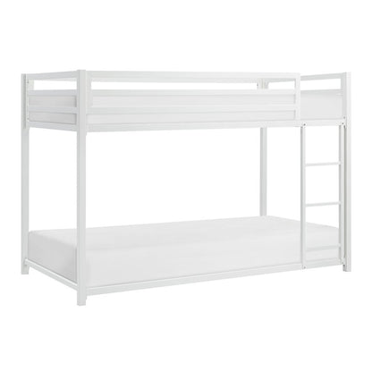 Jovie Metal Twin Over Twin Metal Bunk Bed in White