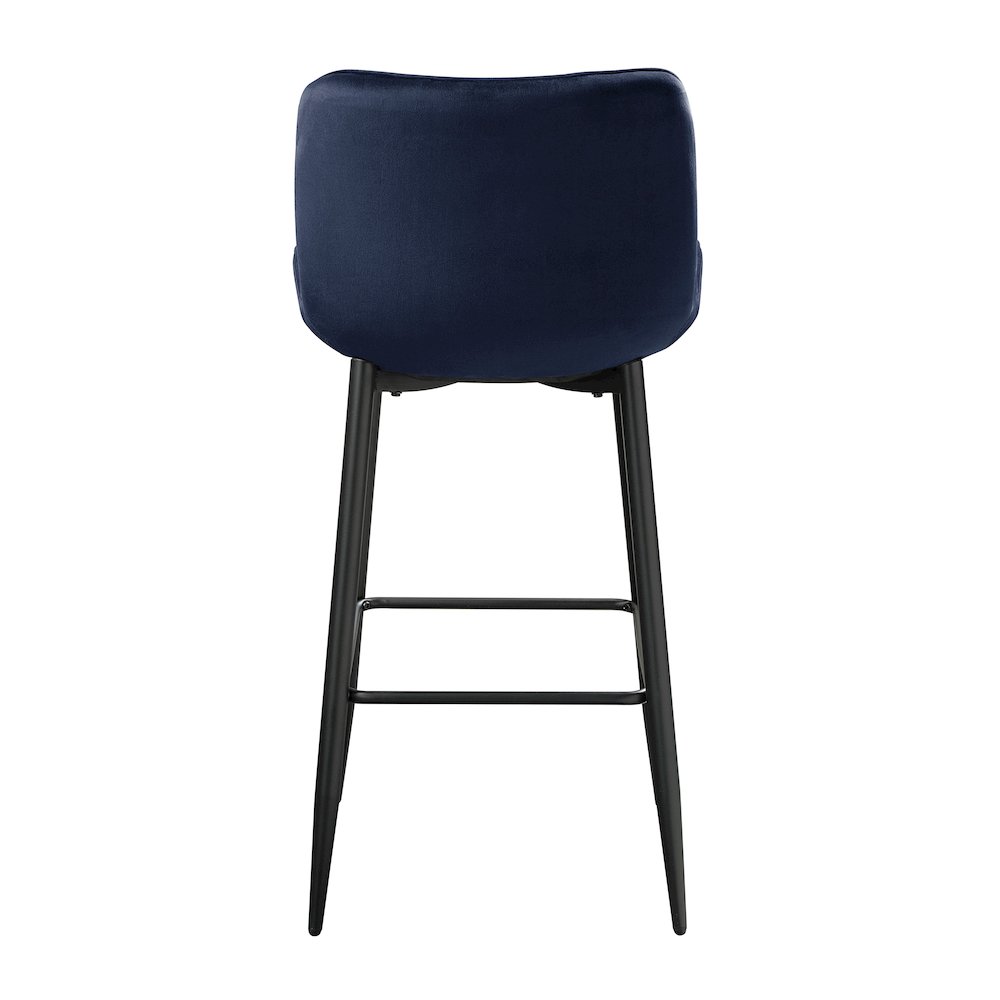Nya Velvet Pub Height Chair in Blue