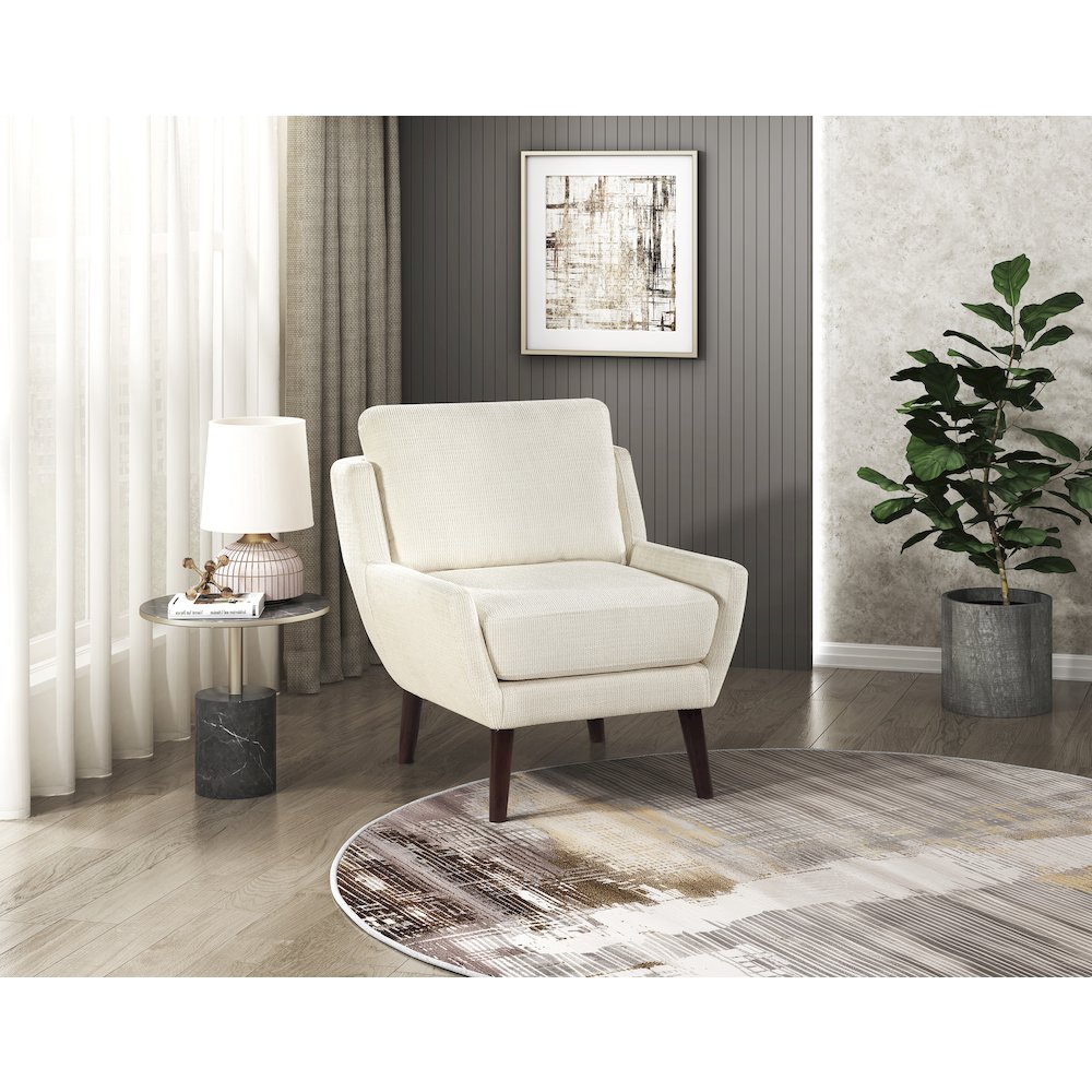 Ellie Chenille Accent Chair in Beige